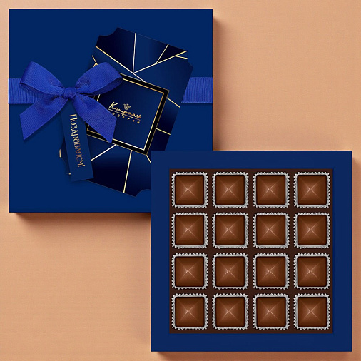 Шоколадные конфеты с шоколадной начинкой (мужская синяя коллекция)