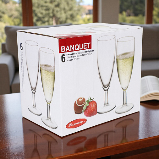 Бокалы под шампанское "Banquet" 155мл (набор 6 шт)